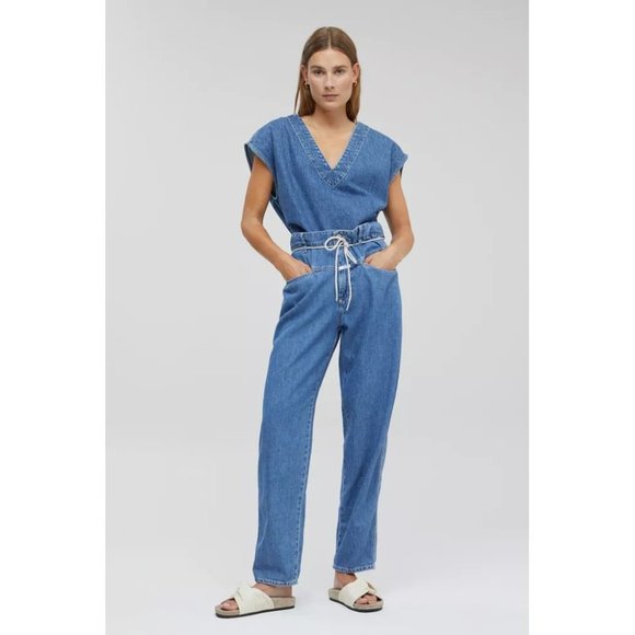 NEW Sz 25 0 Free  Ppl Closed Anni Relaxed-Fit High-Rise Blue Jeans C91246-19P-6M - Picture 2 of 7